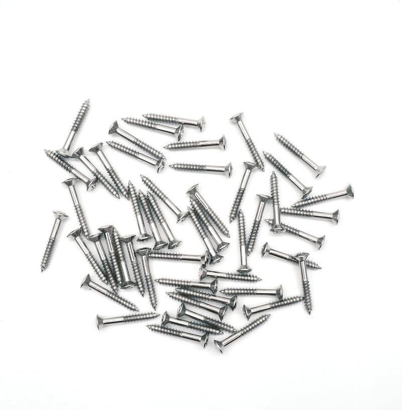 harpfeas Guitar Humbucker Pickup Ring Mounting Screws Pickup Frame Surround Screws Compatible with Epiphone Les Paul Stratocaster SG Guitar (Chrome 50 Pack) - Image 4